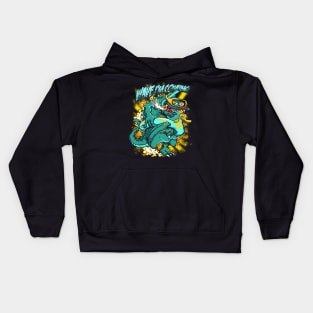 alligator with swimming gear Kids Hoodie